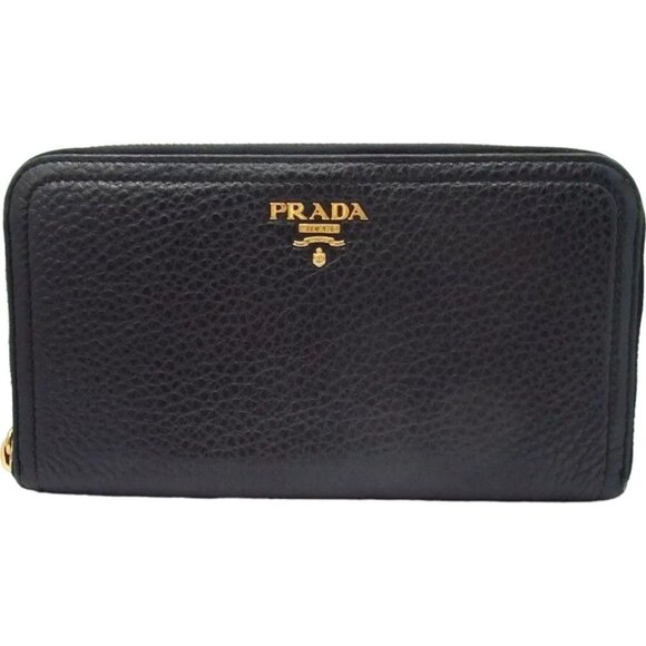 818163AM (V2) Prada Wallet Long Black Leather - Picture 1 of 11